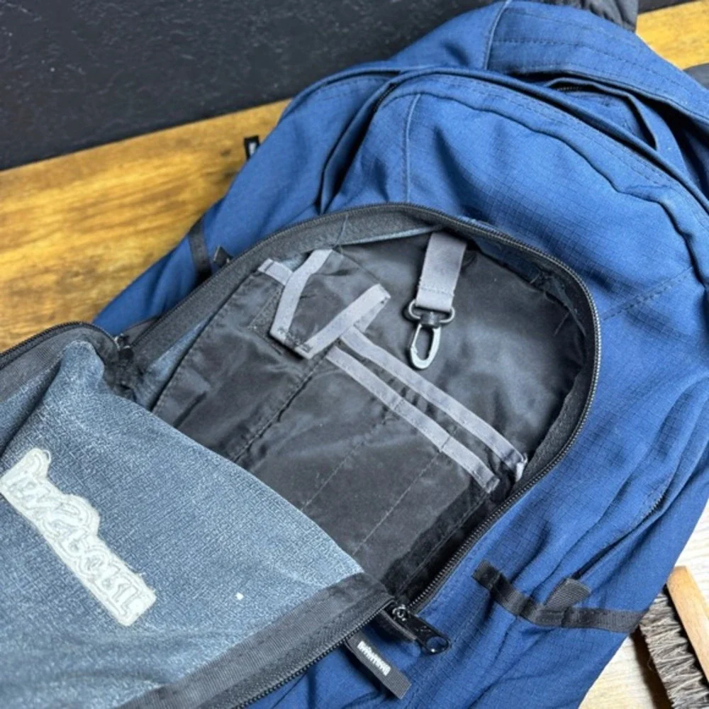 JanSport Agave‎ Blue Ripstop Nylon Multi-Compartment Backpack Large Unisex